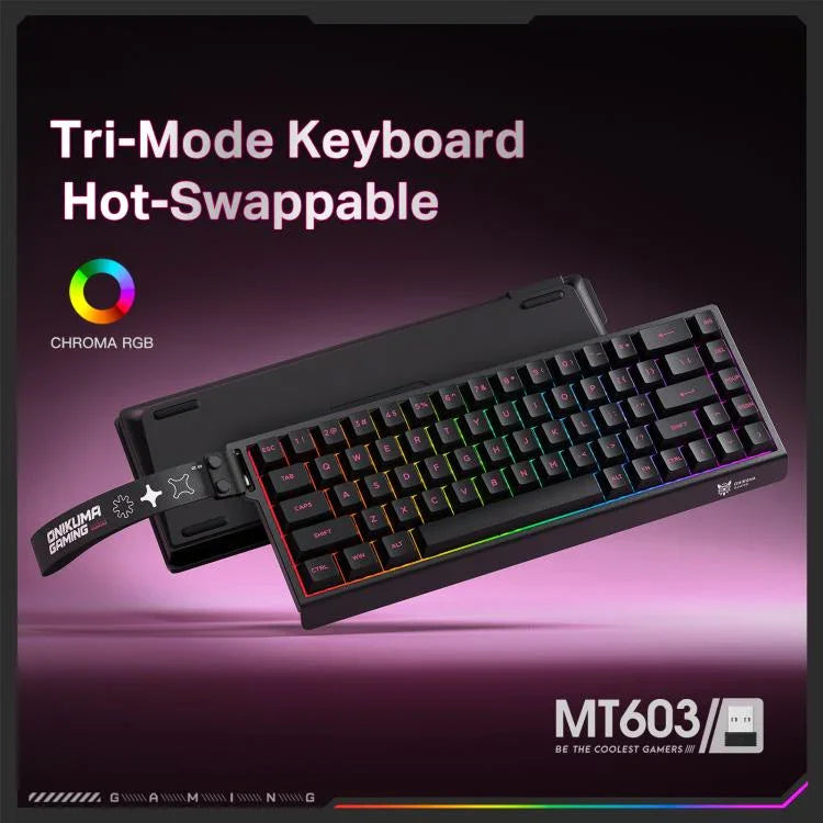 ONIKUMA MT603 68鍵 RGB 三模磁性開關遊戲鍵盤，MT603