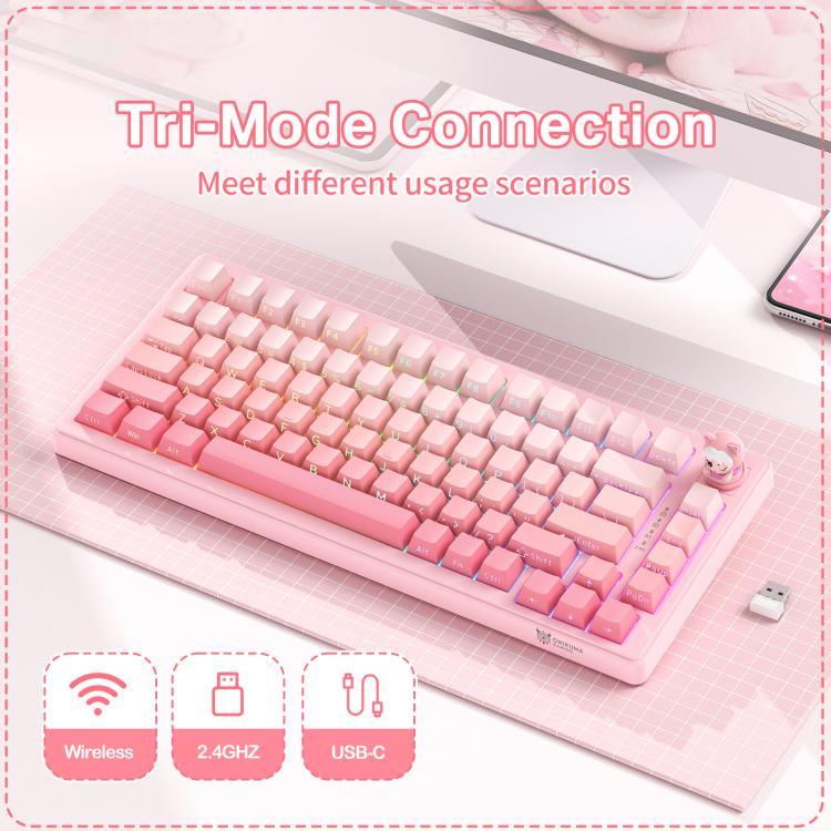 ONIKUMA MT707 82鍵 RGB 三模機械遊戲鍵盤