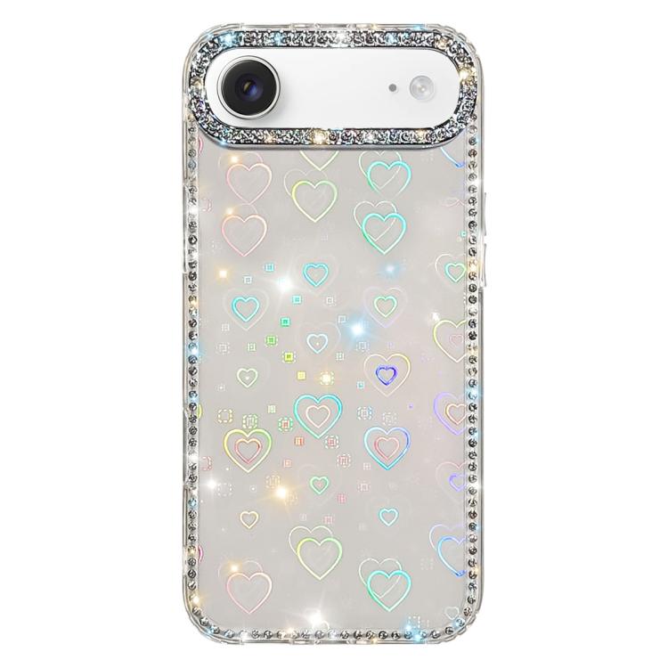 雙面水鑽IMD PC混合TPU手機殼，適用於iPhone 17 Pro Max、iPhone 17 Pro、iPhone 17、iPhone Air、iPhone 16 Pro Max、iPhone 16 Pro、iPhone 16 Plus、iPhone 16