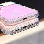 雙面水鑽IMD PC混合TPU手機殼，適用於iPhone 17 Pro Max、iPhone 17 Pro、iPhone 17、iPhone Air、iPhone 16 Pro Max、iPhone 16 Pro、iPhone 16 Plus、iPhone 16