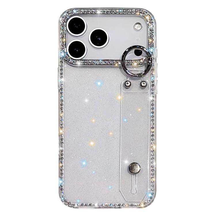 水鑽閃粉手腕帶手機殼，適用於 iPhone 17 Pro、iPhone 17、iPhone Air、iPhone 16 Pro Max、iPhone 16 Pro、iPhone 16 Plus、iPhone 16、iPhone 15 Pro Max