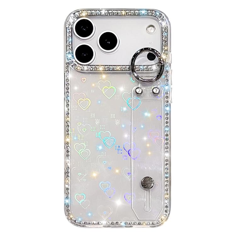 水鑽閃粉手腕帶手機殼，適用於 iPhone 17 Pro、iPhone 17、iPhone Air、iPhone 16 Pro Max、iPhone 16 Pro、iPhone 16 Plus、iPhone 16、iPhone 15 Pro Max