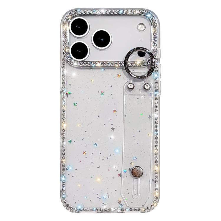 水鑽閃粉手腕帶手機殼，適用於 iPhone 17 Pro、iPhone 17、iPhone Air、iPhone 16 Pro Max、iPhone 16 Pro、iPhone 16 Plus、iPhone 16、iPhone 15 Pro Max