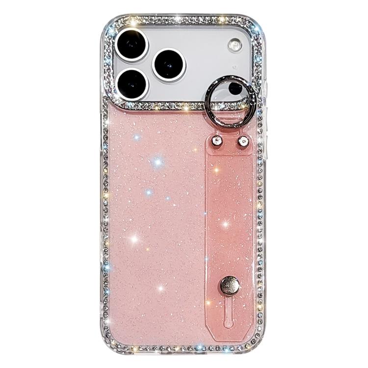水鑽閃粉手腕帶手機殼，適用於 iPhone 17 Pro、iPhone 17、iPhone Air、iPhone 16 Pro Max、iPhone 16 Pro、iPhone 16 Plus、iPhone 16、iPhone 15 Pro Max