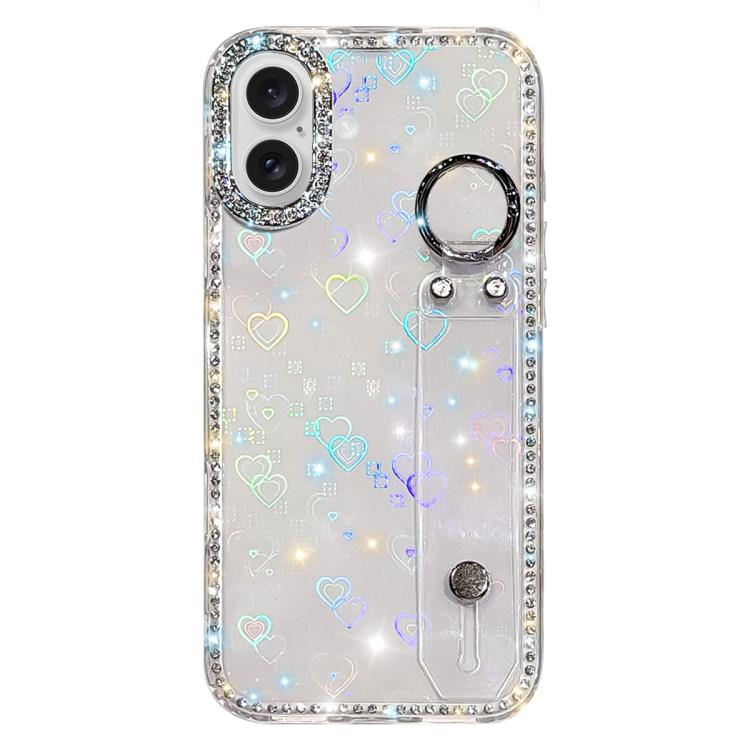 水鑽閃粉手腕帶手機殼，適用於 iPhone 17 Pro、iPhone 17、iPhone Air、iPhone 16 Pro Max、iPhone 16 Pro、iPhone 16 Plus、iPhone 16、iPhone 15 Pro Max