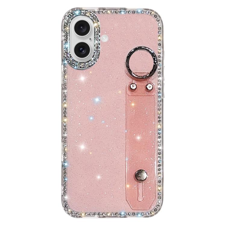 水鑽閃粉手腕帶手機殼，適用於 iPhone 17 Pro、iPhone 17、iPhone Air、iPhone 16 Pro Max、iPhone 16 Pro、iPhone 16 Plus、iPhone 16、iPhone 15 Pro Max