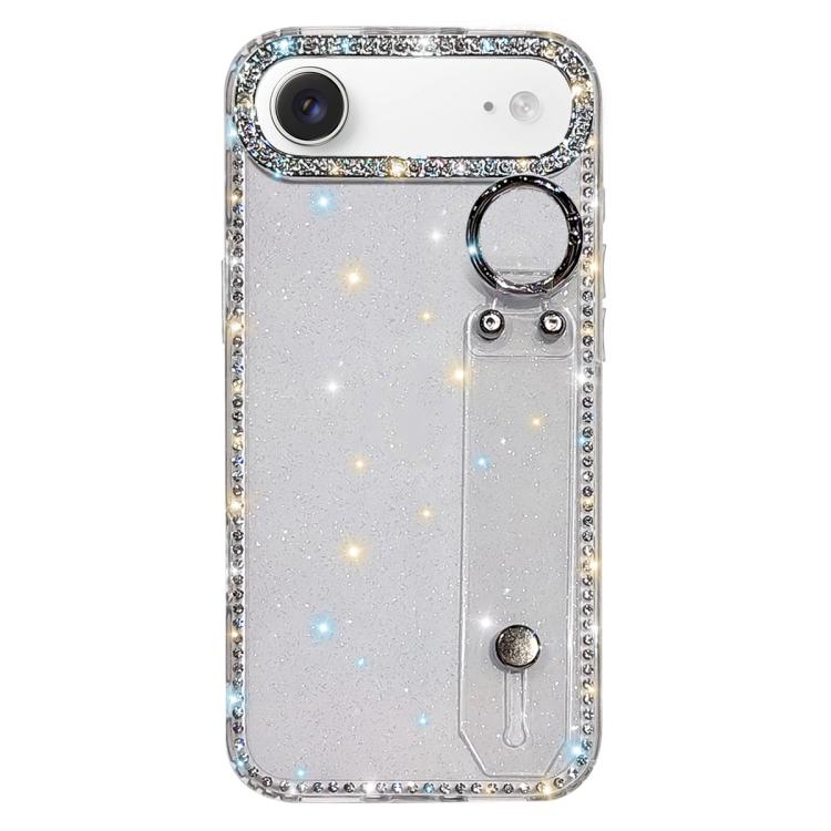 水鑽閃粉手腕帶手機殼，適用於 iPhone 17 Pro、iPhone 17、iPhone Air、iPhone 16 Pro Max、iPhone 16 Pro、iPhone 16 Plus、iPhone 16、iPhone 15 Pro Max