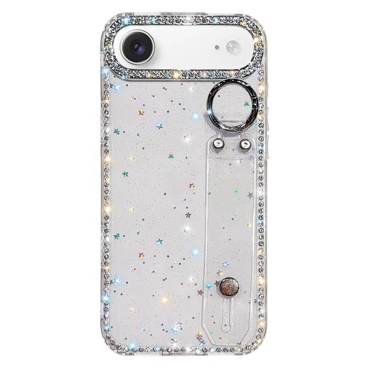水鑽閃粉手腕帶手機殼，適用於 iPhone 17 Pro、iPhone 17、iPhone Air、iPhone 16 Pro Max、iPhone 16 Pro、iPhone 16 Plus、iPhone 16、iPhone 15 Pro Max