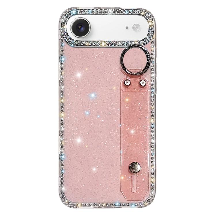 水鑽閃粉手腕帶手機殼，適用於 iPhone 17 Pro、iPhone 17、iPhone Air、iPhone 16 Pro Max、iPhone 16 Pro、iPhone 16 Plus、iPhone 16、iPhone 15 Pro Max