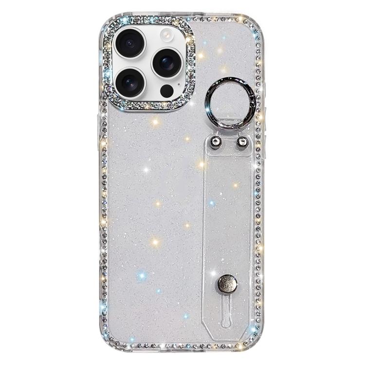 水鑽閃粉手腕帶手機殼，適用於 iPhone 17 Pro、iPhone 17、iPhone Air、iPhone 16 Pro Max、iPhone 16 Pro、iPhone 16 Plus、iPhone 16、iPhone 15 Pro Max