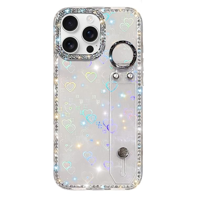 水鑽閃粉手腕帶手機殼，適用於 iPhone 17 Pro、iPhone 17、iPhone Air、iPhone 16 Pro Max、iPhone 16 Pro、iPhone 16 Plus、iPhone 16、iPhone 15 Pro Max