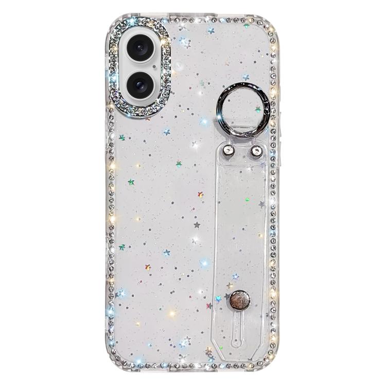 水鑽閃粉手腕帶手機殼，適用於 iPhone 17 Pro、iPhone 17、iPhone Air、iPhone 16 Pro Max、iPhone 16 Pro、iPhone 16 Plus、iPhone 16、iPhone 15 Pro Max