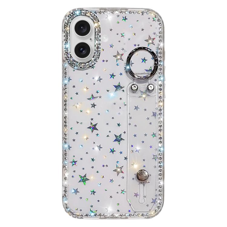 水鑽閃粉手腕帶手機殼，適用於 iPhone 17 Pro、iPhone 17、iPhone Air、iPhone 16 Pro Max、iPhone 16 Pro、iPhone 16 Plus、iPhone 16、iPhone 15 Pro Max