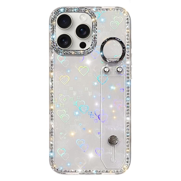 水鑽閃粉手腕帶手機殼，適用於 iPhone 17 Pro、iPhone 17、iPhone Air、iPhone 16 Pro Max、iPhone 16 Pro、iPhone 16 Plus、iPhone 16、iPhone 15 Pro Max