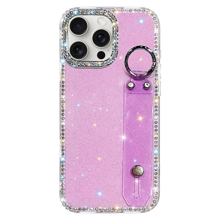 水鑽閃粉手腕帶手機殼，適用於 iPhone 17 Pro、iPhone 17、iPhone Air、iPhone 16 Pro Max、iPhone 16 Pro、iPhone 16 Plus、iPhone 16、iPhone 15 Pro Max