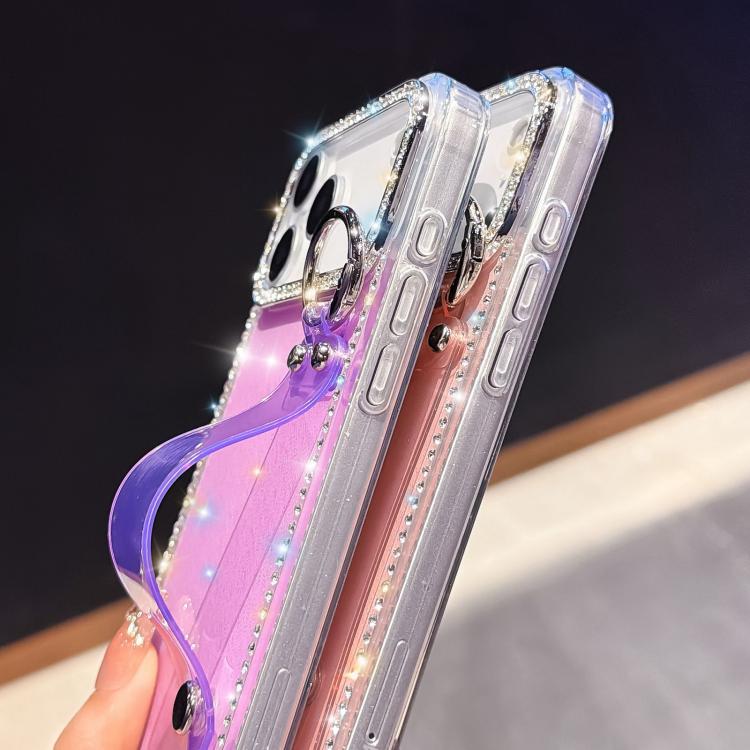 水鑽閃粉手腕帶手機殼，適用於 iPhone 17 Pro、iPhone 17、iPhone Air、iPhone 16 Pro Max、iPhone 16 Pro、iPhone 16 Plus、iPhone 16、iPhone 15 Pro Max