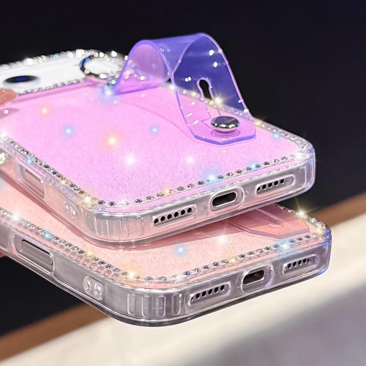 水鑽閃粉手腕帶手機殼，適用於 iPhone 17 Pro、iPhone 17、iPhone Air、iPhone 16 Pro Max、iPhone 16 Pro、iPhone 16 Plus、iPhone 16、iPhone 15 Pro Max