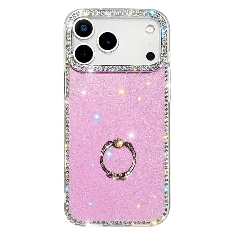 水鑽指環支架雙面IMD PC混合TPU手機殼，適用於iPhone 17 Pro Max、iPhone 17 Pro、iPhone 17、iPhone Air、iPhone 16 Pro Max、iPhone 16 Pro、iPhone 16 Plus、iPhone 16