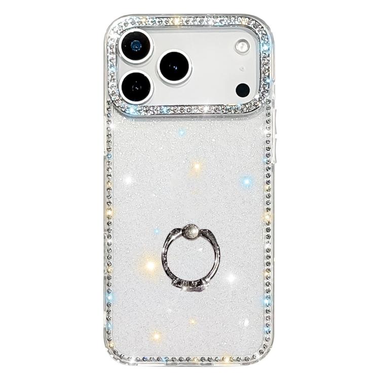 水鑽指環支架雙面IMD PC混合TPU手機殼，適用於iPhone 17 Pro Max、iPhone 17 Pro、iPhone 17、iPhone Air、iPhone 16 Pro Max、iPhone 16 Pro、iPhone 16 Plus、iPhone 16