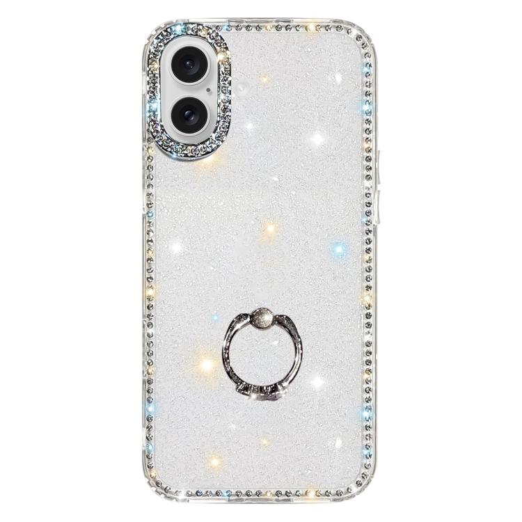 水鑽指環支架雙面IMD PC混合TPU手機殼，適用於iPhone 17 Pro Max、iPhone 17 Pro、iPhone 17、iPhone Air、iPhone 16 Pro Max、iPhone 16 Pro、iPhone 16 Plus、iPhone 16