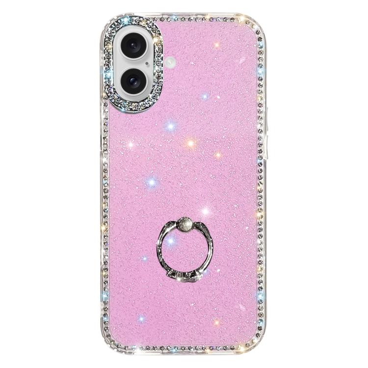 水鑽指環支架雙面IMD PC混合TPU手機殼，適用於iPhone 17 Pro Max、iPhone 17 Pro、iPhone 17、iPhone Air、iPhone 16 Pro Max、iPhone 16 Pro、iPhone 16 Plus、iPhone 16