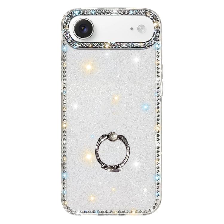 水鑽指環支架雙面IMD PC混合TPU手機殼，適用於iPhone 17 Pro Max、iPhone 17 Pro、iPhone 17、iPhone Air、iPhone 16 Pro Max、iPhone 16 Pro、iPhone 16 Plus、iPhone 16