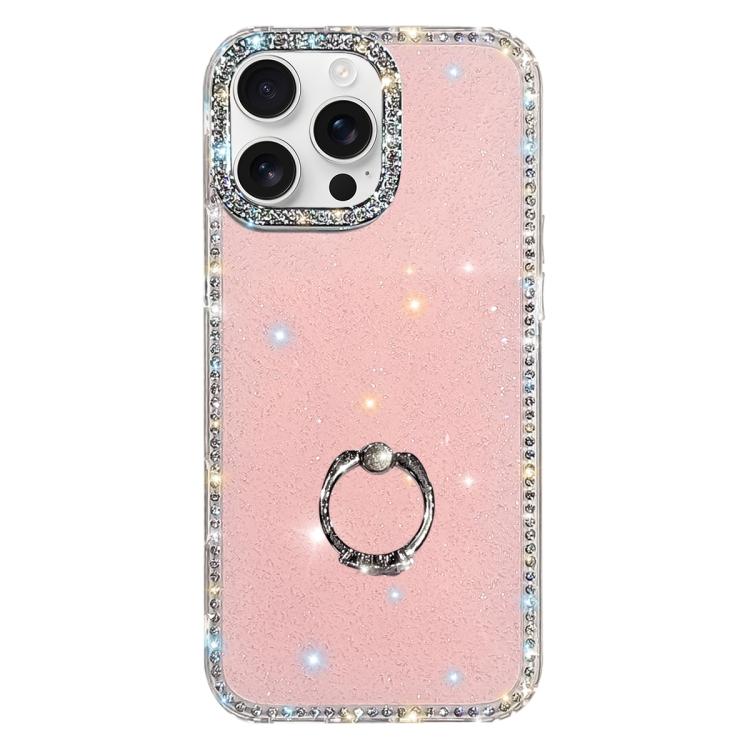 水鑽指環支架雙面IMD PC混合TPU手機殼，適用於iPhone 17 Pro Max、iPhone 17 Pro、iPhone 17、iPhone Air、iPhone 16 Pro Max、iPhone 16 Pro、iPhone 16 Plus、iPhone 16