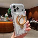 透明旋轉金屬支架磁吸手機殼，適用於iPhone 17 Pro Max、iPhone 17 Pro