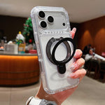 透明旋轉金屬支架磁吸手機殼，適用於iPhone 17 Pro Max、iPhone 17 Pro