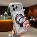 透明旋轉金屬支架磁吸手機殼，適用於iPhone 17 Pro Max、iPhone 17 Pro