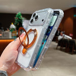 透明旋轉金屬支架磁吸手機殼，適用於iPhone 17 Pro Max、iPhone 17 Pro