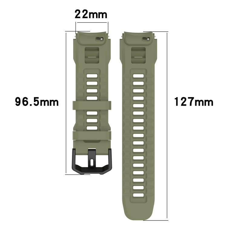xDfind Solid Color Black Buckle Silicone Watch Band, For Amazfit T-Rex 3 Pro 48mm