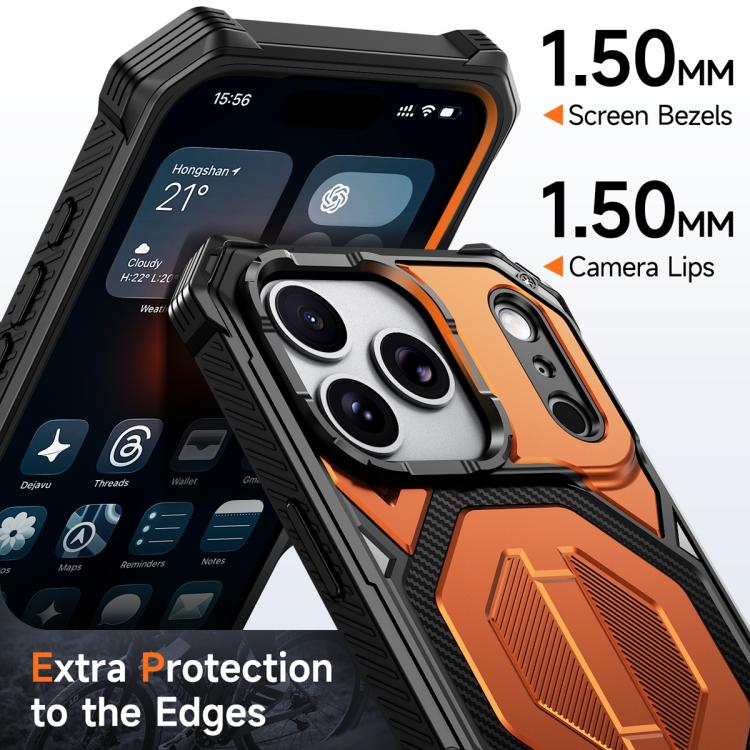 隱藏金屬支架磁吸防震手機殼，適用於 iPhone 17 Pro Max、iPhone 17 Pro、iPhone 17、iPhone Air、iPhone 16 Pro Max、iPhone 16 Pro、iPhone 16 Plus、iPhone 16