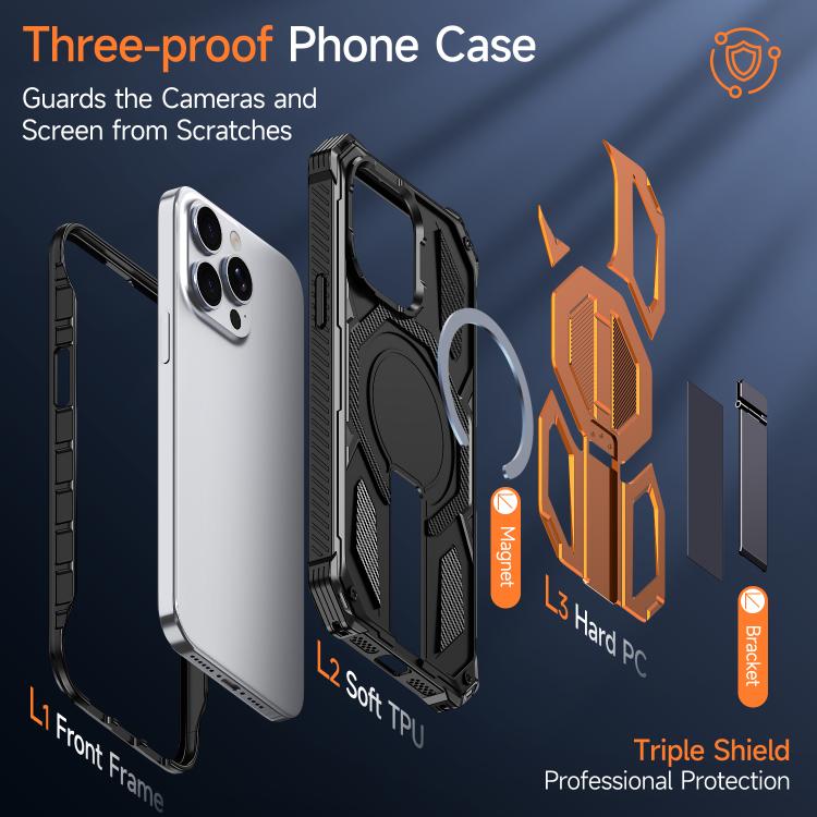 隱藏金屬支架磁吸防震手機殼，適用於 iPhone 15 Pro Max，iPhone 15 Pro，iPhone 15 Plus / 14 Plus，iPhone 15，iPhone 14 / 13，iPhone 14 Pro，iPhone 14 Pro Max，iPhone 13 Pro Max