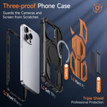 隱藏式金屬支架磁吸防震手機殼，適用於 iPhone 13 Pro