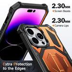 隱藏式金屬支架磁吸防震手機殼，適用於 iPhone 13 Pro