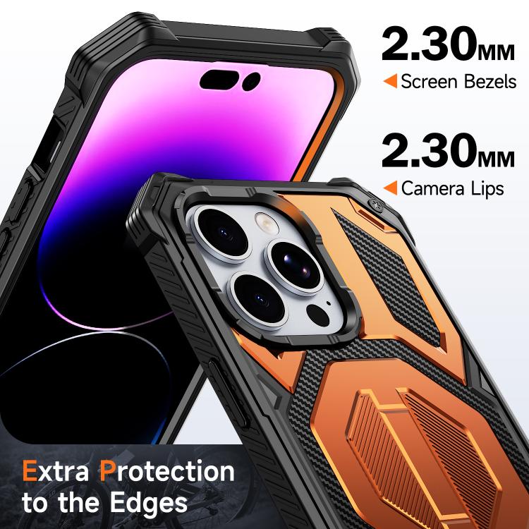 隱藏式金屬支架磁吸防震手機殼，適用於 iPhone 13 Pro