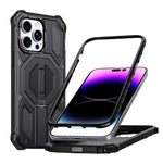 隱藏式金屬支架磁吸防震手機殼，適用於 iPhone 13 Pro