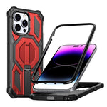 隱藏式金屬支架磁吸防震手機殼，適用於 iPhone 13 Pro