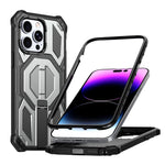 隱藏式金屬支架磁吸防震手機殼，適用於 iPhone 13 Pro