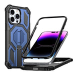 隱藏式金屬支架磁吸防震手機殼，適用於 iPhone 13 Pro