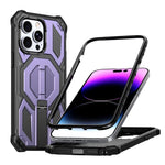 隱藏式金屬支架磁吸防震手機殼，適用於 iPhone 13 Pro