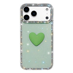 閃光水鑽雙面 IMD 愛心手機殼，適用於 iPhone 17e / 16e、iPhone 17 Pro Max、iPhone 17 Pro、iPhone 17、iPhone Air