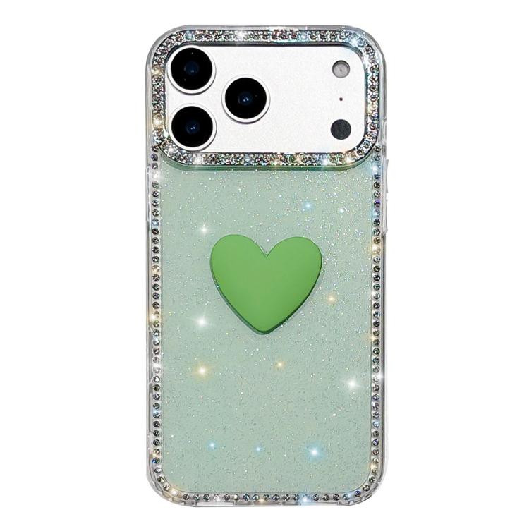閃光水鑽雙面 IMD 愛心手機殼，適用於 iPhone 17e / 16e、iPhone 17 Pro Max、iPhone 17 Pro、iPhone 17、iPhone Air