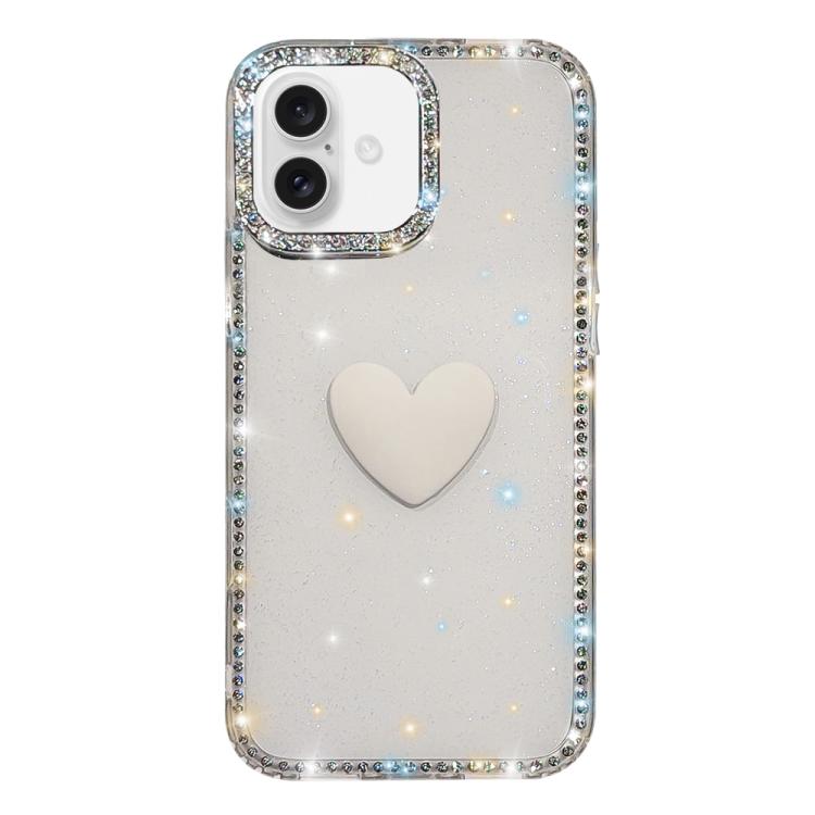 閃光水鑽雙面 IMD 愛心手機殼，適用於 iPhone 17e / 16e、iPhone 17 Pro Max、iPhone 17 Pro、iPhone 17、iPhone Air