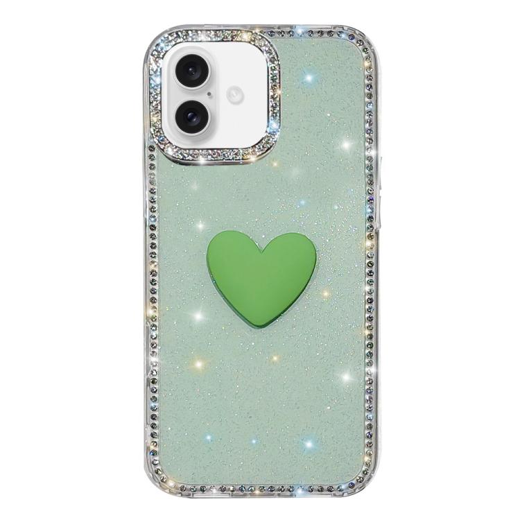 閃光水鑽雙面 IMD 愛心手機殼，適用於 iPhone 17e / 16e、iPhone 17 Pro Max、iPhone 17 Pro、iPhone 17、iPhone Air