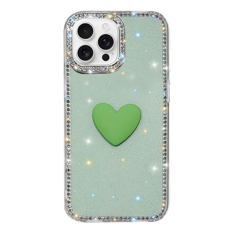 閃光水鑽雙面 IMD 愛心手機殼，適用於 iPhone 16 Pro Max、iPhone 16 Pro、iPhone 16 Plus、iPhone 16、iPhone 15 Pro Max