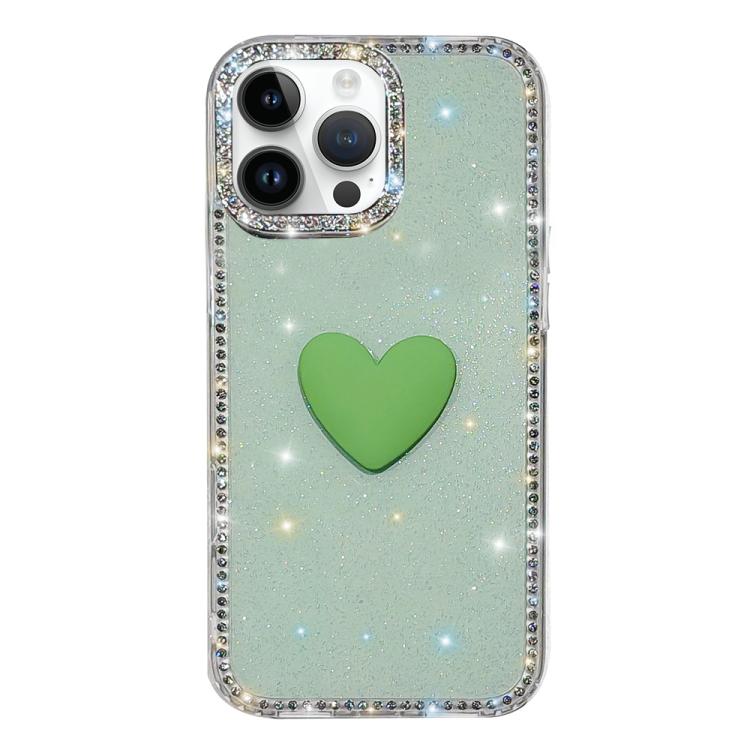 閃光水鑽雙面 IMD 愛心手機殼，適用於 iPhone 16 Pro Max、iPhone 16 Pro、iPhone 16 Plus、iPhone 16、iPhone 15 Pro Max