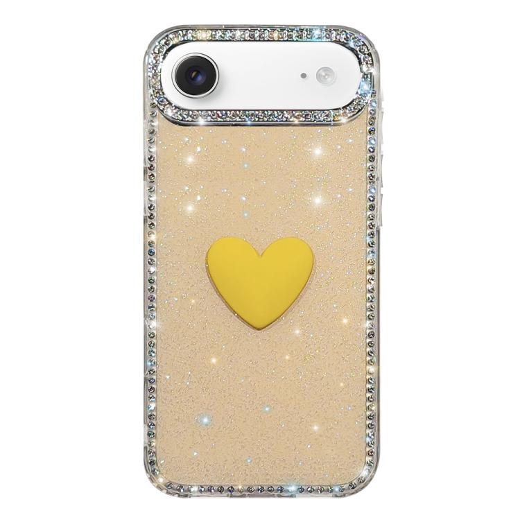 閃光水鑽雙面 IMD 愛心手機殼，適用於 iPhone 17e / 16e、iPhone 17 Pro Max、iPhone 17 Pro、iPhone 17、iPhone Air