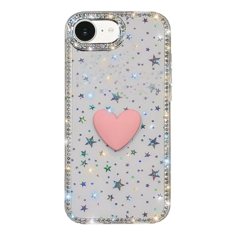 閃光水鑽雙面 IMD 愛心手機殼，適用於 iPhone 17e / 16e、iPhone 17 Pro Max、iPhone 17 Pro、iPhone 17、iPhone Air